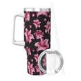 thumbnail image 2 of Sikiie Lilies Flowers Insulated Stainless Water Bottle Lid Travel Mug Cup Insulated Tumblers Cup 40oz Ice Bully With Handle, 2 of 8