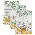 thumbnail image 2 of Daisy Spring Floral Kitchen Towels Set of 3, Farmhouse Botanical Green Leaves Wooden Absorbent Dish Towels for Kitchen, Microfiber Hand Towel, Quick Drying Tea Towel for Cleaning Dishcloths, 2 of 7