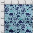 thumbnail image 2 of oneOone Silk Tabby Light Blue Fabric Ocean Underwater Life Quilting Supplies Print Sewing Fabric By The Yard 42 Inch Wide, 2 of 4