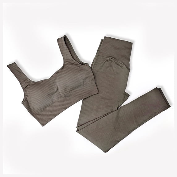 Women's Sportswear Yoga Set Workout Clothes Athletic Wear Sports Gym Legging Seamless Fitness Bra Crop Top Long Sleeve Yoga Suit