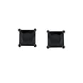 thumbnail image 2 of Bling Jewelry Mens Black Princess Cut Cubic Zirconia Stud Earrings Screwback Black Sterling Silver, 2 of 6