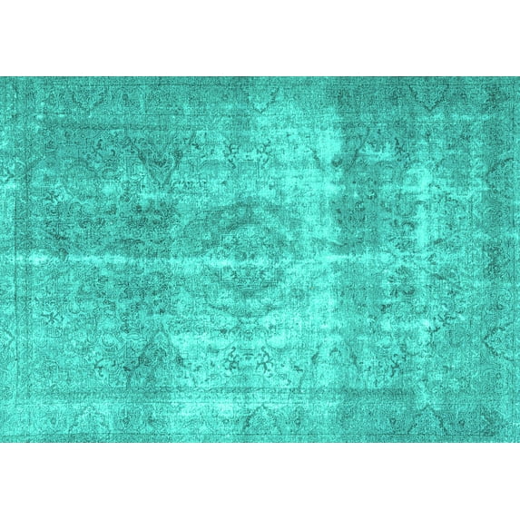 Ahgly Company Indoor Rectangle Persian Turquoise Blue Traditional Area Rugs, 2' x 4'