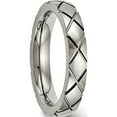 thumbnail image 4 of Titanium Polished Criss Cross 4mm Grooved Ring (Size 9) Made In China tb484-9, 4 of 5