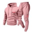 thumbnail image 2 of Ceisia Men's PARIS Print Hooded Tracksuit Set with Kangaroo Pocket for Casual & Sports Wear Pink S Gifts, 2 of 4