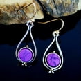 thumbnail image 2 of K-KED Silver Zirconia Moonstone Earrings Pearl Ear Hook Dangle Drop Gift Delicate Jewelry Pair-#15, 2 of 6