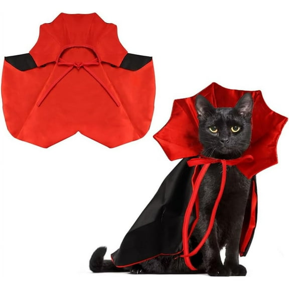 Halloween Costume Adjustable Vampire Cat Coat, Red/Black