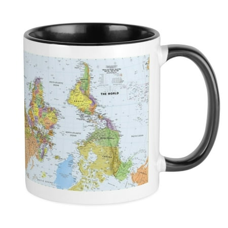 

CafePress - Map A World Turner Upsidedown Mugs - Ceramic Coffee Tea Novelty Mug Cup 11 oz