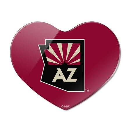 

NHL Arizona Coyotes Logo Heart Acrylic Fridge Refrigerator Magnet