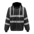 thumbnail image 1 of High Visibility workwear safety full zip hoodie reflective sweatshirt, 1 of 5