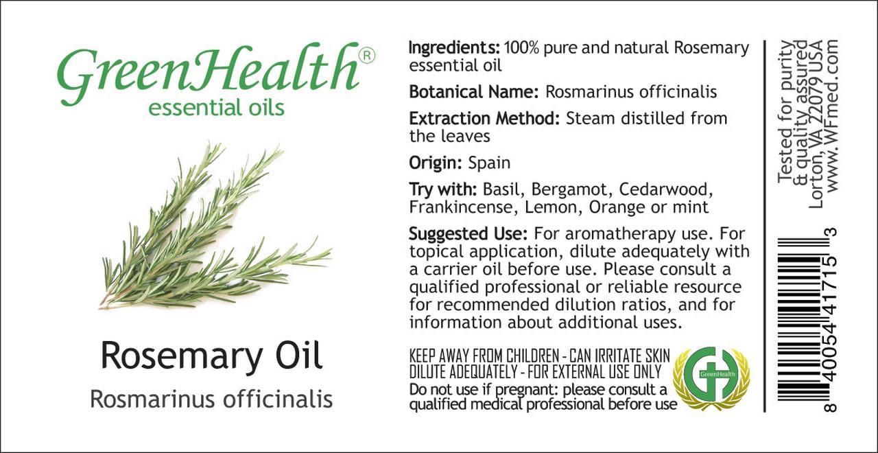 Rosemary Essential Oil - 16 fl oz Aluminum Bottle w/ Cap - GreenHealth
