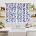 thumbnail image 2 of Purple Flower Pattern Kitchen Curtains Window Panels, Vintage Floral Botanical Simple Insulated Window Treatment Curtain, Grommet Curtains for Bedroom/Living Room/Bathroom, 2 Piece 52"Wx72"L, 2 of 8
