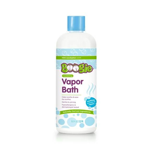 Boogie® Bubbling Vapor Bath, Hypoallergenic and Dermatologist Tested, Soothing Mint Eucalyptus Scent, 18 fl oz