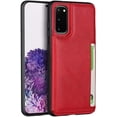 thumbnail image 2 of Galaxy S20 Luxury PU Leather Case,Credit Card Holder,Cash Slots,Stand Function Soft TPU Back Wallet Case Flip Wrist Strap Multi-Function Durable Case for Samsung Galaxy S20 6.2",Red, 2 of 13