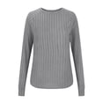 thumbnail image 5 of VEKDONE Womens Ribbed Knit Sweater Tops Raglan Long Sleeve Crewneck Pullover Tops with Thumb Hole Casual Loose Fit Comfy Blouse Gray XL, 5 of 7