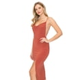 thumbnail image 5 of NOVA & PRIME Women's Sleeveless Midi Dress Spaghetti Strap Draped Cowl Neck Low Back Cocktail Evening Party Sexy One Piece DK4063 Marsala L, 5 of 6