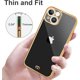 thumbnail image 4 of Funda transparente de lujo para iPhone 14 con bordes galvanizados, suave TPU, resistente a arañazos y golpes, con protección completa para la cámara, color negro, 4 of 5