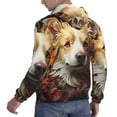 thumbnail image 6 of Pofeuu Vintage Colorful Flower Puppy Print Mens Casual Hooded Collar Drawstring Hoodies Pullover Sweatshirts Casual Long Sleeve Shirts-Medium, 6 of 7