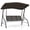 Brown, variant on 3-Seat Outdoor Canopy Swing with Fabric Seat and Heavy-duty Metal Frame, Free Standing Porch Swing,Brown