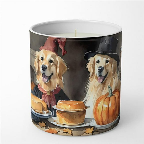 10 oz Unisex Golden Retriever Fall Kitchen Pumpkins Decorative Soy Candle
