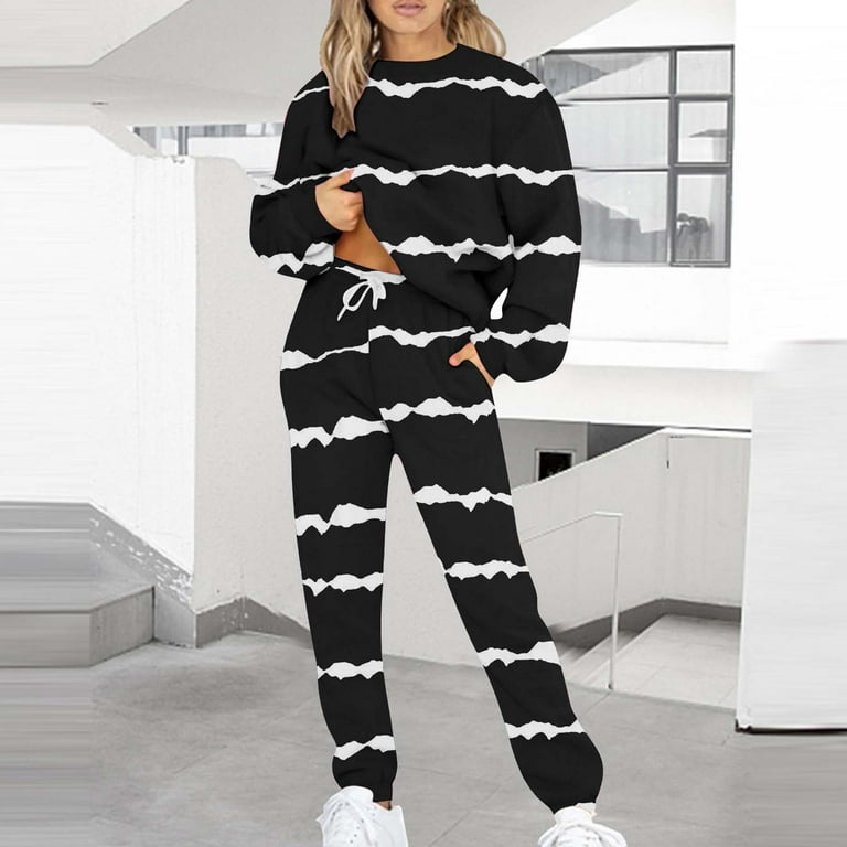 RQYYD Women's Jogging Suits Sets Hoodies Tracksuit Long Sleeve Drawstring  Sweatshirts and Sweatpant 2 Piece Color Block Sport Pullover Sweatsuit Pink  XL 