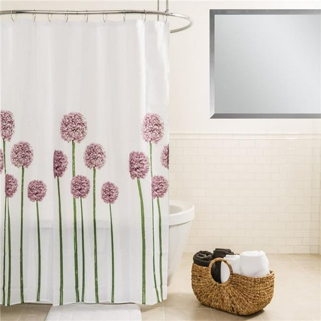 Splash Home 7CALLIU-FPLAVSPL Allium Polyester Fabric Shower Curtain, Lavender - 70 x 72 in.