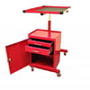 Excel 2-Drawer Rolling Metal Tool Cart - Genius Designed Garage Storage Solution to hold Equipment on Top and Tools Below - Steel Red