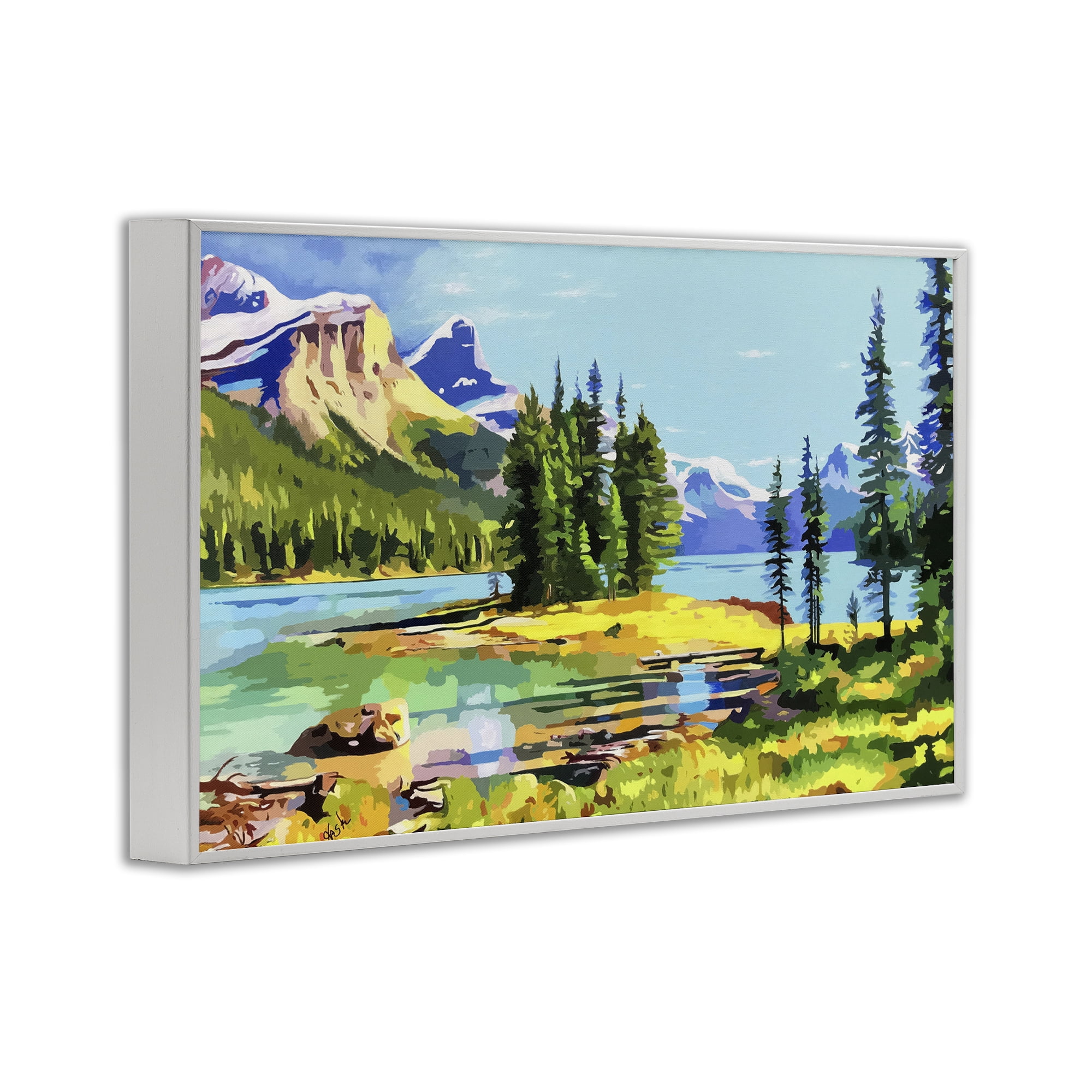 Stupell Industries Alpine Mountain Solitude White Framed Giclee Art, design by John Jaster