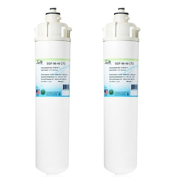 Swift Green Filters SGF-96-49 CTO Compatible Commercial Water Filter for EV9618-11,EV9618-16, Made in USA (Pack of 2)