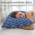 thumbnail image 5 of Dark Blue Morocco Throw Pillow Covers, Ethnic Abstract Geometric Quatrefoil Grid Soft Breathable Pillow Cases with Invisible Zipper, Standard Pillowcases for Couch Bed Sofa Chair 20x26 Inches, 5 of 9