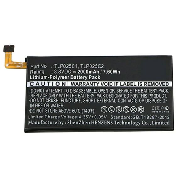 Batteries N Accessories BNA-WB-P3050 Cell Phone Battery - Li-Pol, 3.8V, 2000 mAh, Ultra High Capacity Battery - Replacement for Alcatel TLP025C1 Battery