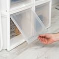 thumbnail image 2 of IRIS USA 42 Qt. Stackable Storage System for Clothes, Large, 4 Pack, Plastic Dresser Chest with Flip-Up Door, Great for Closet, Home, Office, Bedroom and Nursery, White, 2 of 7