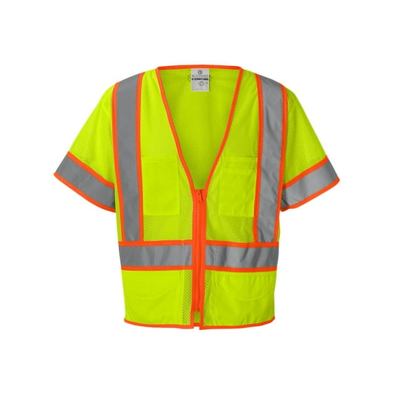 ML Kishigo 1242-1243 Men's Ultra-Coolâ„¢ Mesh Surveyor's Vest - Lime - X-Large