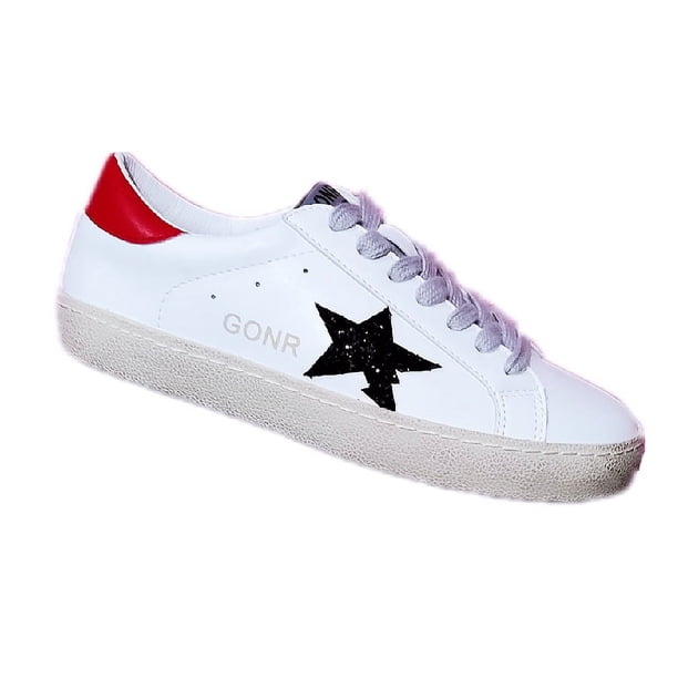 Zapatos viejos pequeños y sucios de cuero de dos capas para ganado, zapatos de skate blancos pequeños para estudiantes, estrellas fugaces de la calle de varios viajes de Harajuku, talla