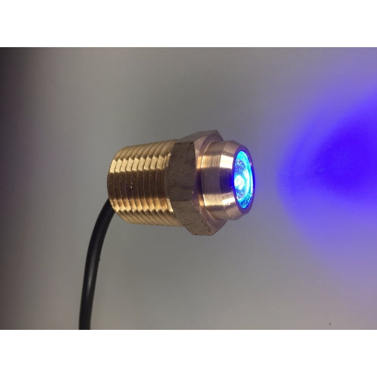 Pactrade Marine Blue LED Drain Plug – 1/2" NPT Brass, Underwater Boat Light 12V