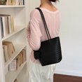 thumbnail image 2 of WeaveCC Women's Woven Leather Tote Bag Large Capacity Shoulder Handbag with Hanging Tag Multiple Colors, 2 of 6