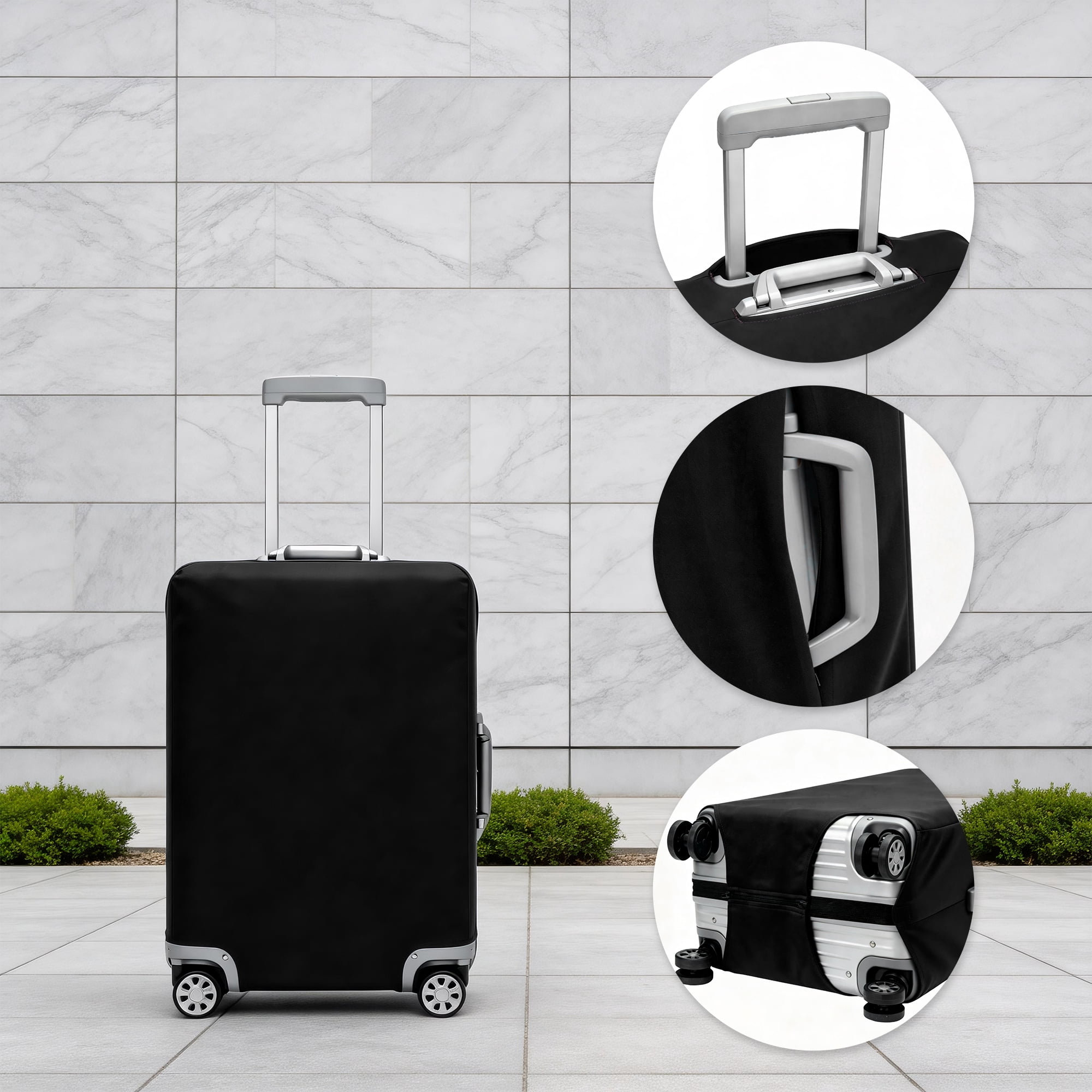 Unique Bargains High Elasticity Luggage Cover for Suitcases Bags Black Extra Large