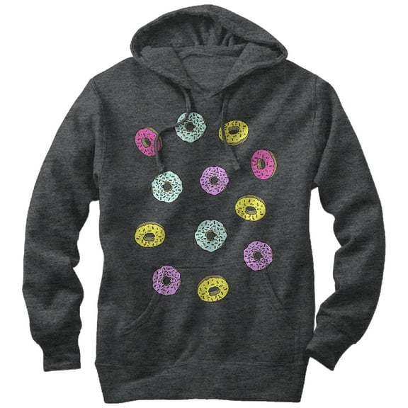 Men's Lost Gods Flying Sprinkle Doughnuts Pull Over Hoodie Charcoal Heather 2X Large
