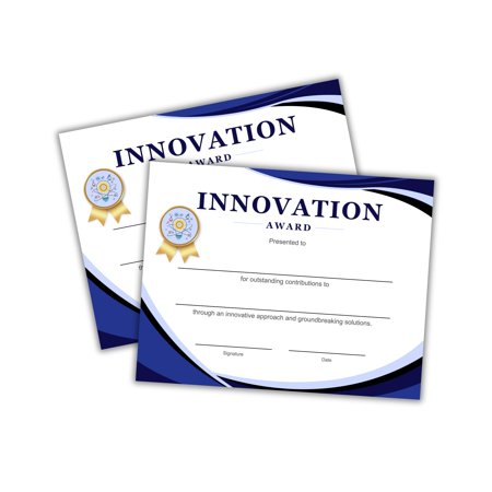 Innovation Award Certificate of Achievement 30pk 8.5x11 Entrepreneur Excellence Creativity STEM Science Fair Small Business Students Company