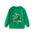 thumbnail image 2 of ZOYOEN Toddler Boys Cotton Sweatshirt- Long Sleeve Crewneck Casual Cool Kids Graphic Tops Green Size 2 T, 2 of 3
