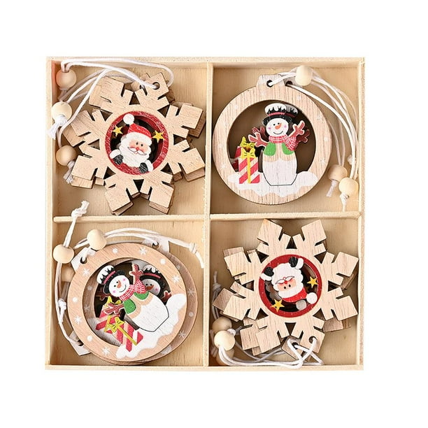 Adornos Navideños Con Cuerda Colgante, Juego De Colgantes De Madera Con Temática Navideña, Decoración Colgante Para Interiores Para El Hogar, Árbol De Navidad 12 Uds. Advancent HA025839-02