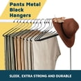 thumbnail image 7 of Metal Pants Hanger Set - 50 Pieces Elegant Non-Slip Closet Space Saving Hanger Set for Pants, Trouser, Blankets, and Jeans with Open Ended Sleek Design - Black, 7 of 7