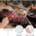 thumbnail image 4 of 1 pieza Cesta para parrilla de pescado Cesta para parrilla Cesta para parrilla de acero inoxidable Juego fácil de voltear con asas desmontables Parrilla para asar Pescado Carne Cestas para verduras Pa Afortunado Sencillez, 4 of 4