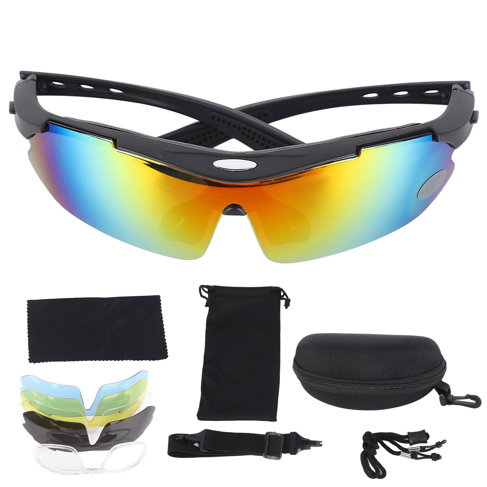Lunettes De Soleil Polarisées Homme/femme – 5 Verres Interchangeables, UV400, Ultra Légères, Inclut Bandeau Et étui