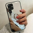 thumbnail image 4 of Compatible with Galaxy S23 Ultra Mirror Ring Case Makeup Diamond Bracket Cute Bling Mirror Stand Kickstand Fashion Luxury Shockproof Protective Cover for Girls Women-Sliver, 4 of 12