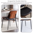 thumbnail image 6 of Mid-Century Modern Dining Chair Set of 4, PU Leather Upholstered Chair with Walnut Bentwood Back & Metal Legs, Retro Kitchen Chair for Dining Room （Black PU), 6 of 11