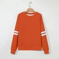 thumbnail image 5 of Ltctricy Oversized Sweatshirt for Women Casual Long Sleeve Striped Color Block Plus Size Crewneck Sweatshirts Loose Pullover Tops(Orange,4X-Large), 5 of 6