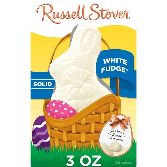 RUSSELL STOVER Easter Solid White Fudge Easter Bunny, 3 oz.