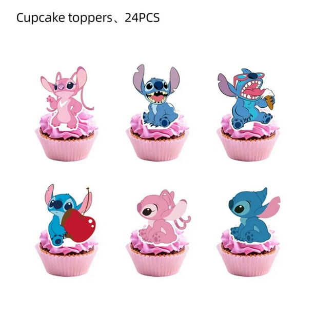 Disney-Decoraciones de Lilo & Stitch para fiesta de cumpleaños, plato de papel de Ángel rosa para Baby Shower, decoración de globos, suministros de vajilla