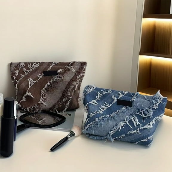 kkbbma under $5 Women Small Shoulder Bags Quilted Crossbody Distressed Jean Denim Purse Bag Clutch Handbag with Strap