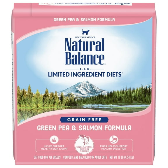 Natural Balance Pet Foods L.I.D. Dry Cat Food Green Pea & Salmon, 10 lb